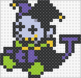 tiny jevil plushie - jevil,deltarune,jester,character,video game,dark,purple,black,green