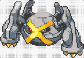 Meta - metagross,pokemon,character,gaming,gray,yellow