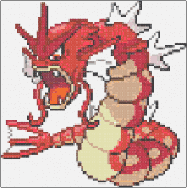 Water dragon - gyrados,pokemon,character,gaming,red,beige