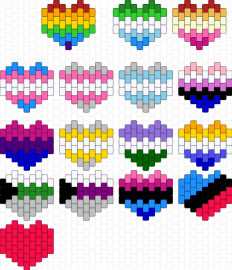 PRIDE HEARTS GONNA ADD MORE L8TR - green,purple,beige,colorful