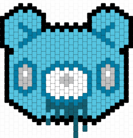 gloomy fairy - gloomy bear,teddy,spooky,drippy,head,charm,light blue,teal