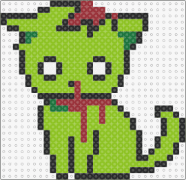 zombie kitty :3 - zombie,cat,spooky,horror,halloween,kitty,bloody,cute,animal,green,red