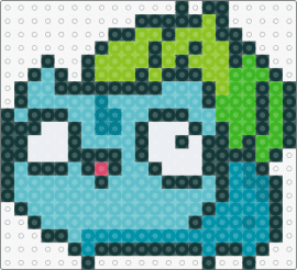 derp bulbasaur - bulbasaur,pokemon,derpy,starter,character,gaming,cute,silly,teal,green