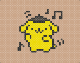 pompom pixel grid - pompompurin,sanrio,kawaii,character,dance,music,cute,yellow,tan