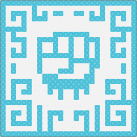 D&D Monk Coaster - monk,dnd,dungeons and dragons,geometric,coaster,gaming,white,light blue