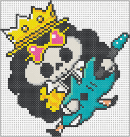 Brook - brook,one piece,guitar,character,anime,crown,sunglasses,tv show,yellow,teal,gray,black