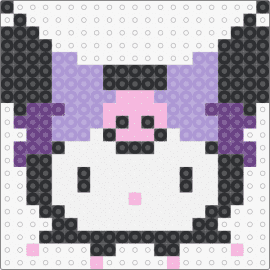 Kuromi Head - kuromi,sanrio,head,character,white,black,purple