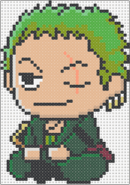 Zoro - roronoa zoro,one piece,chibi,character,anime,tv show,tan,green