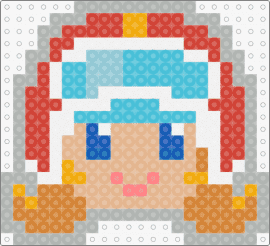 Mona - mona,warioware,nintendo,head,character,video game,helmet,tan,light blue,red