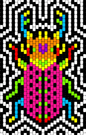 Beetle!! - beetle,insect,bug,neon,colorful,panel,trippy,pink,orange,green,black