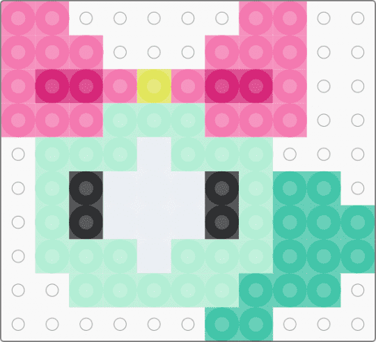 poppy dandy's world perler pattern - light blue,pink