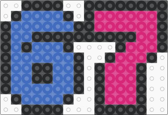 67 perler pattern :D - blue,pink