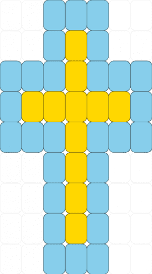 Cross ladder stich pattern - light blue,yellow