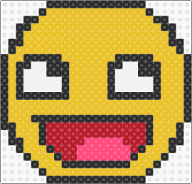 Epic face, Roblox perler - epic face,smiley,roblox,emoji,video game,yellow,red