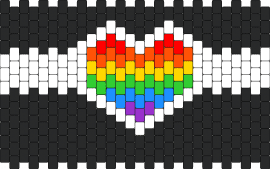 Rainbow heart - heart,rainbow,dark,cuff,love,black,white