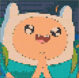 Finn adventure time - finn,adventure time,character,cartoon,tv show,portrait,tan,teal