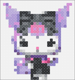 Kuromi goth - kuromi,sanrio,goth,character,black,white,purple