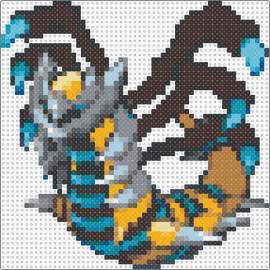 Shiny Giratina - giratina,pokemon,character,gaming,teal,gray,brown,yellow