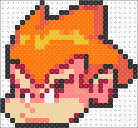 Pico (Colored) - pico,newgrounds,head,character,cartoon,red,orange