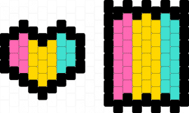 Pansexual heart/flag - pansexual,pride,heart,charms,stripes,pink,yellow,teal