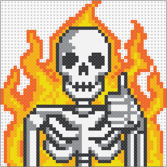 fire skeleton - skeleton,fire,orange