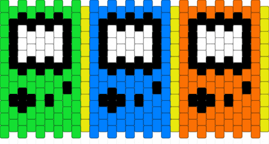 gameboy cuff - green,blue,orange