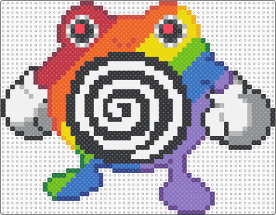 lil swirly punchy dude x_X - poliwhirl,pokemon,gaming,video game,red,gray,orange,blue