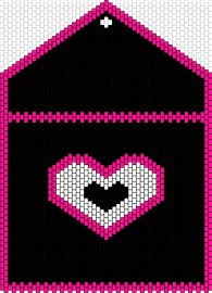 Angel  Bag Back Panel (wip) - angel dust,hazbin hotel,heart,animation,tv show,bag,panel,dark,black,pink,white