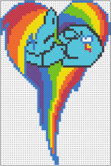 rainbow dash heart - blue,orange,yellow,light blue