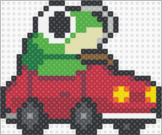 lil frog with his car - red,green