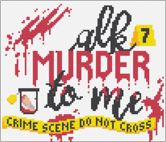 talk murder to me WIP - white,red,yellow