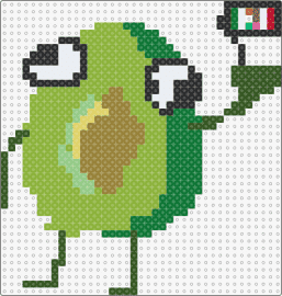 avocado waving mexico flag - avocado,mexico,silly,character,green