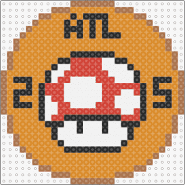 Bronze Medal 2025 ATL - medal,bronze,mushroom,mario,nintendo,video game,tan,red,white