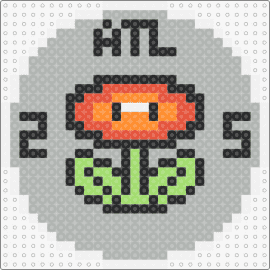 Silver Medal 2025 ATL - medal,silver,fireflower,mario,nintendo,video game,gray,orange,green