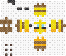 bee - bee,3d,minecraft,insect,yellow,brown