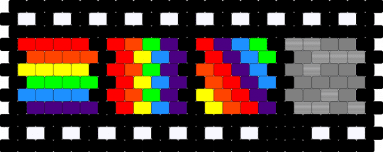 Rainbow Flim Roll - film strip,black,red,purple,gray
