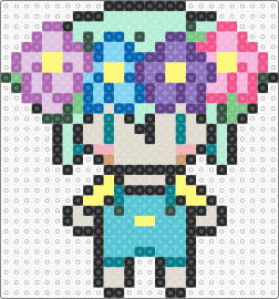 Basil - basil,omori,chibi,character,video game,colorful,pastel,flowers,teal,green,purple