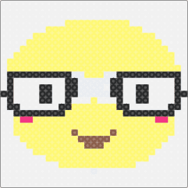 nerd - nerdy,emoji,smiley,glasses,cute,yellow,white