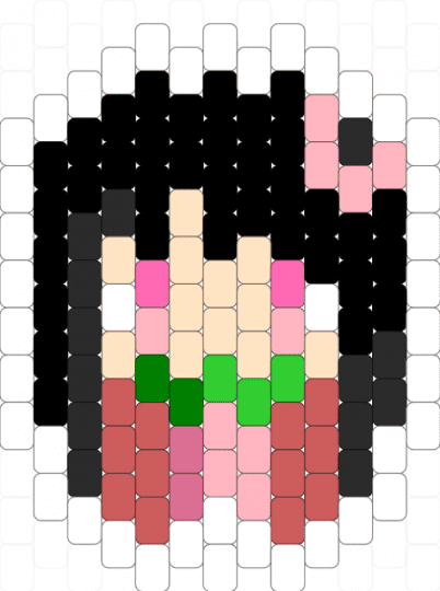 Nezuko Charm (for @Kamisimp72) - white,pink,beige,red,anime,demonslayer,nezuko