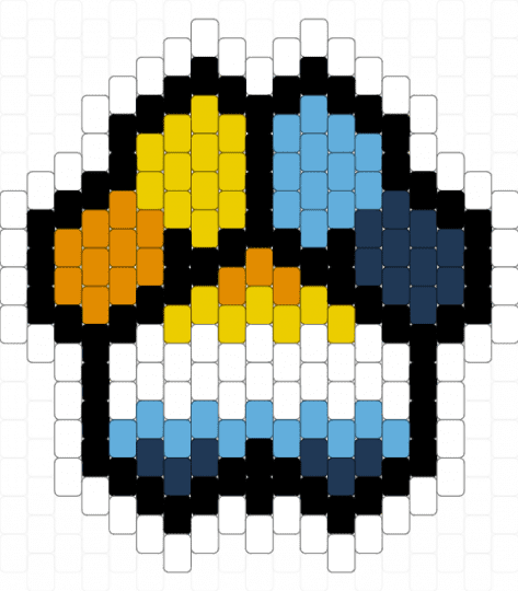 Chunky Aroace Paw - white,light blue,yellow