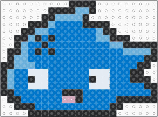 Fish Head Steve Rotator (Perler) - blue