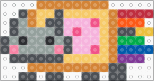 Small Nyan cat - orange,yellow,pink,gray,nyancat,rainbow,2016,nyancatmeme,2016core,cute