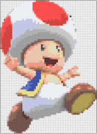 Toady - toad,mario,nintendo,mushroom,character,happy,white,beige,red