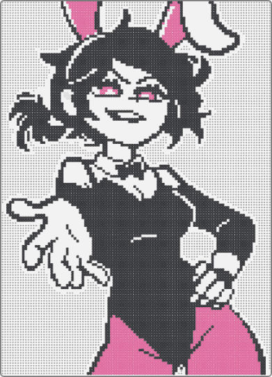 Leyley Bunny #2 - black,white,pink