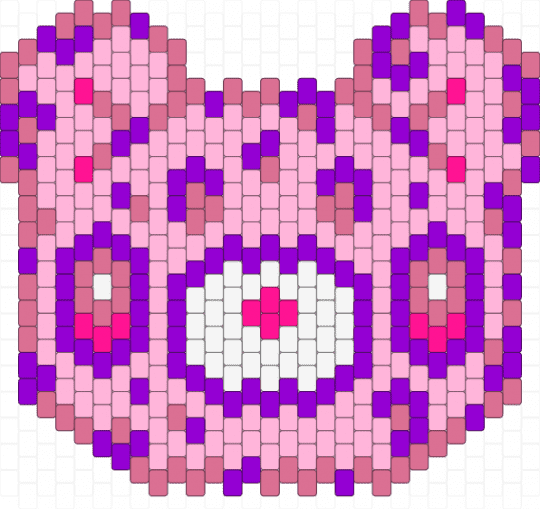 Gloomy bear front - purple,pink