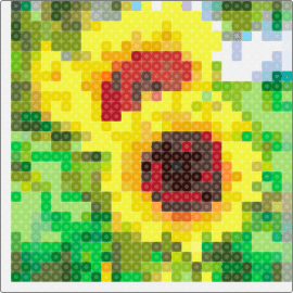 sunflower - sunflowers,garden,nature,panel,yellow,green,red