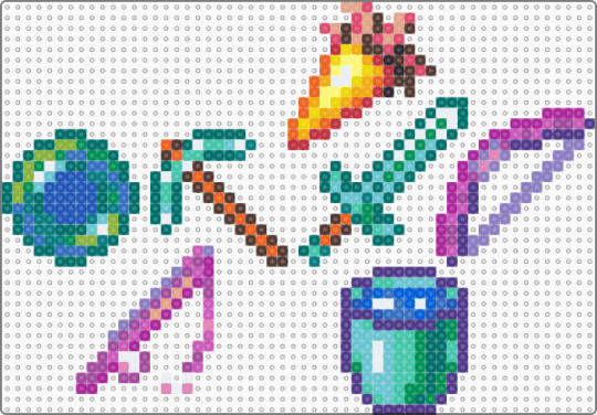 minecraft items - teal,blue,pink,purple,minecraft,bow,ender pearl,fishing rod,pickaxe,sword,carrot,bucket