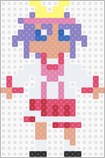 mini tsukasa hiiragi - pink,beige,red,lucky star,anime,anime girl,sailor suit,perler,charm,hiiragi tsukasa