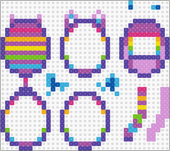 fursona tamagotchi shaker - purple,pink,fursona,furry,tamagotchi,shaker,charm,perler,sparklefur,rainbow