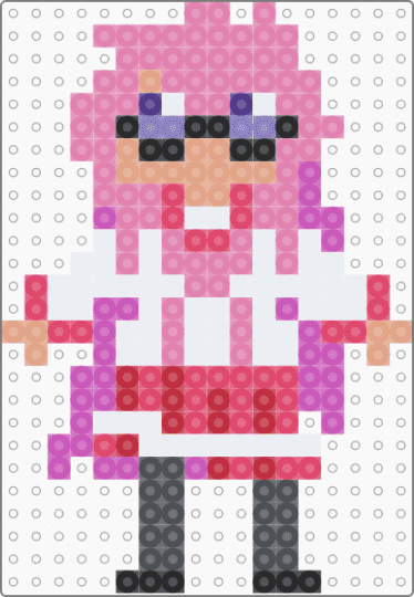 mini miyuki takara - lucky star,anime,anime girl,sailor suit,perler,charm,takara miyuki